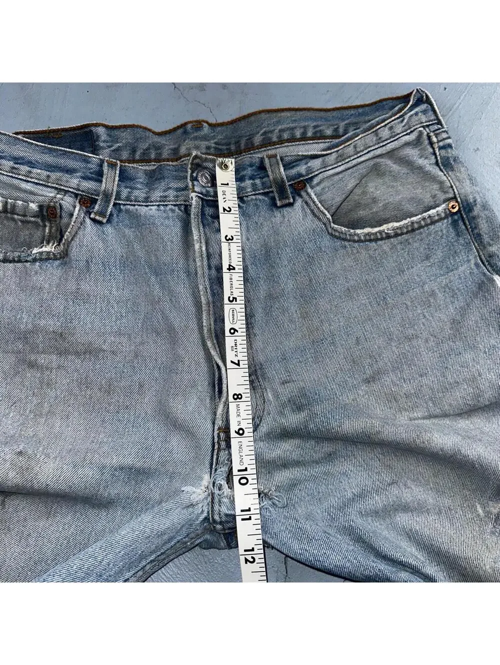 Levis 501 Vintage 90s USA XX Straight Leg Jeans Blue Thrashed 34x34 Act 33x32